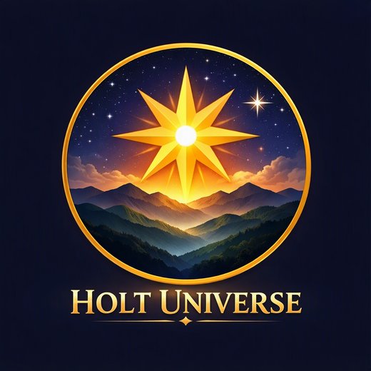 The Holt Universe emblem: an eight-pointed star rising over the Pike County hills, with one bright star apart